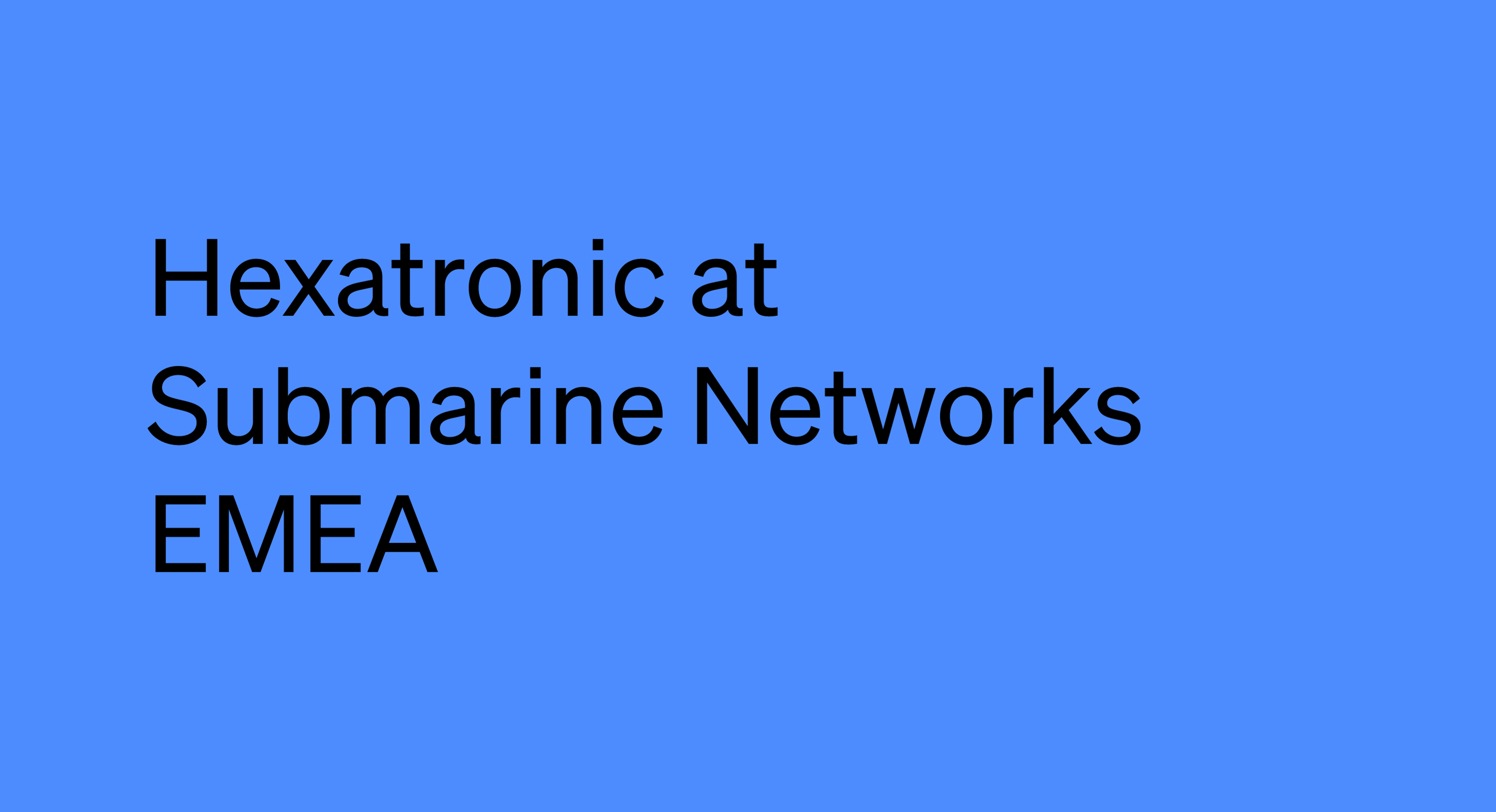 Submarine Networks EMEA
