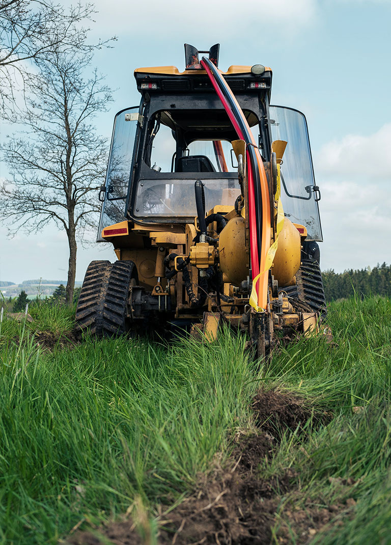 Fiber optic network installation in ground