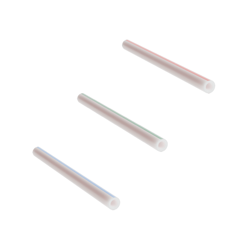 Three, striped thick-walled microducts