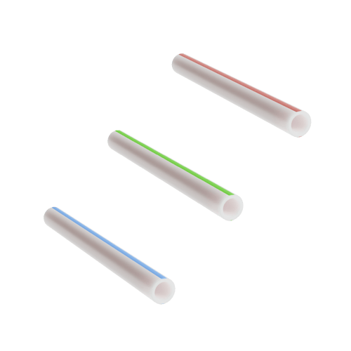 Three, striped thick-walled microducts
