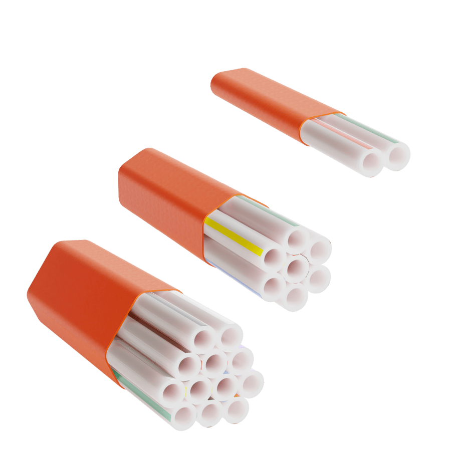 Microduct Assembly 12/8 mm Direct Buried Thick Walled Ducts Hexatronic