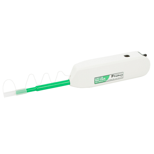 Green and white, one-click ultra fibre connector cleaner
