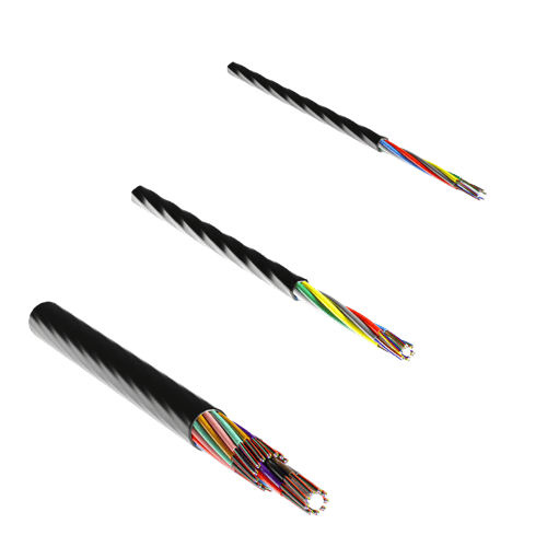 Three different versions of Hexatronic Viper Micro Cable with black sheath