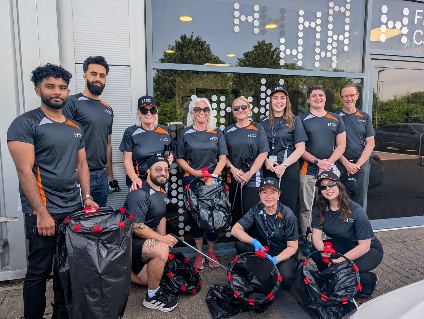 The team of Fibron Cable gathered for litter picking during the lunch break.