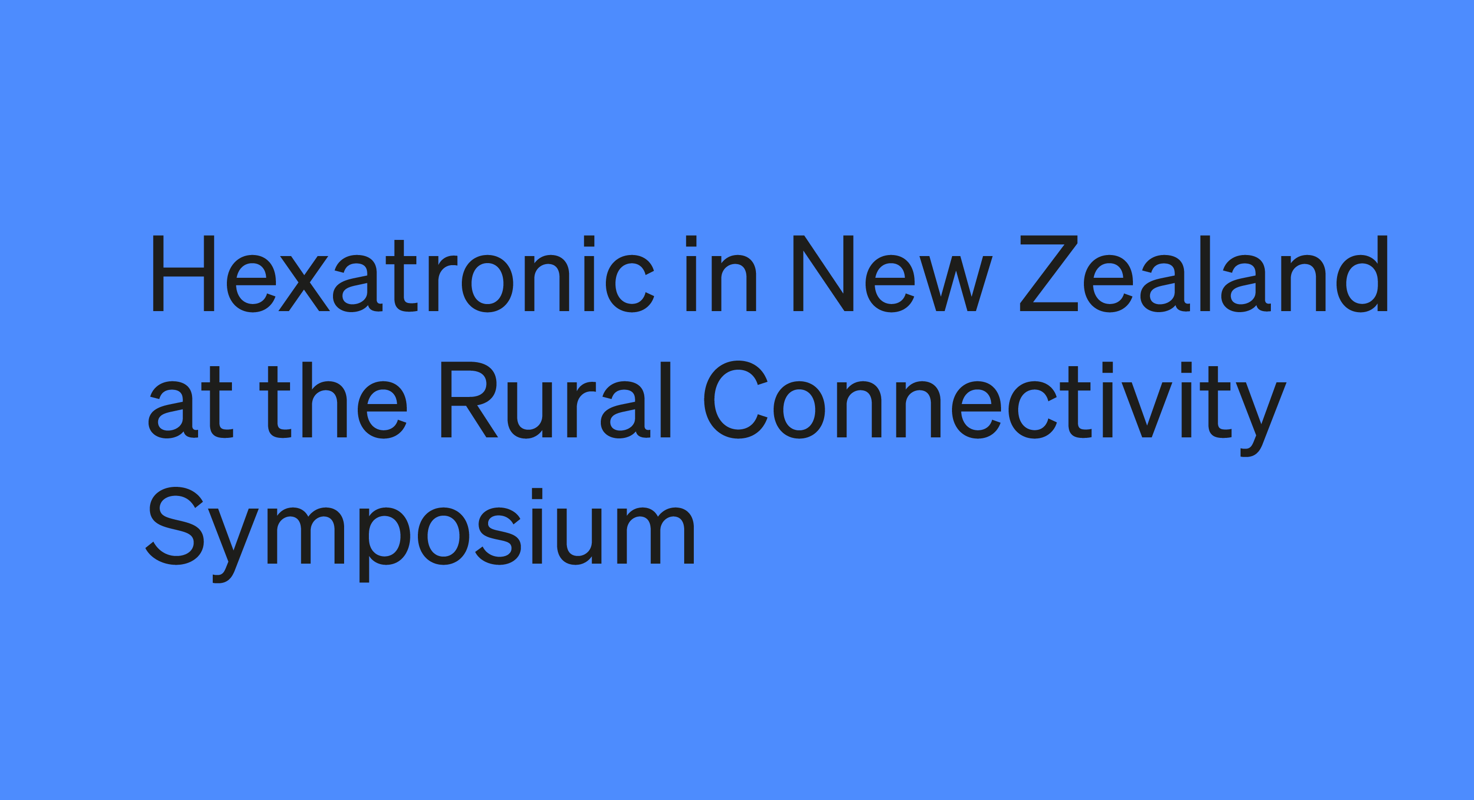 Rural Connectivity Symposium