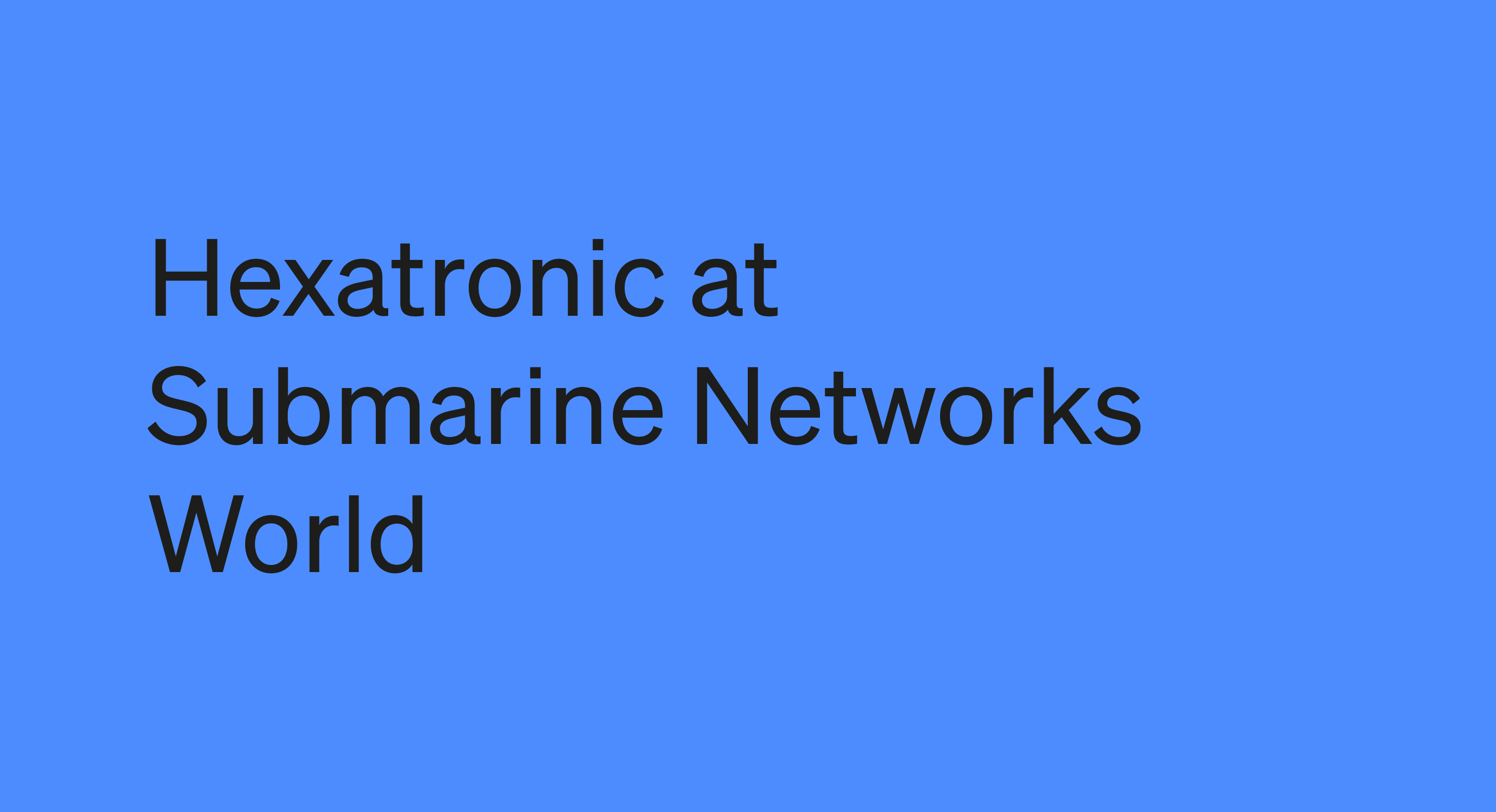 Submarine Networks World